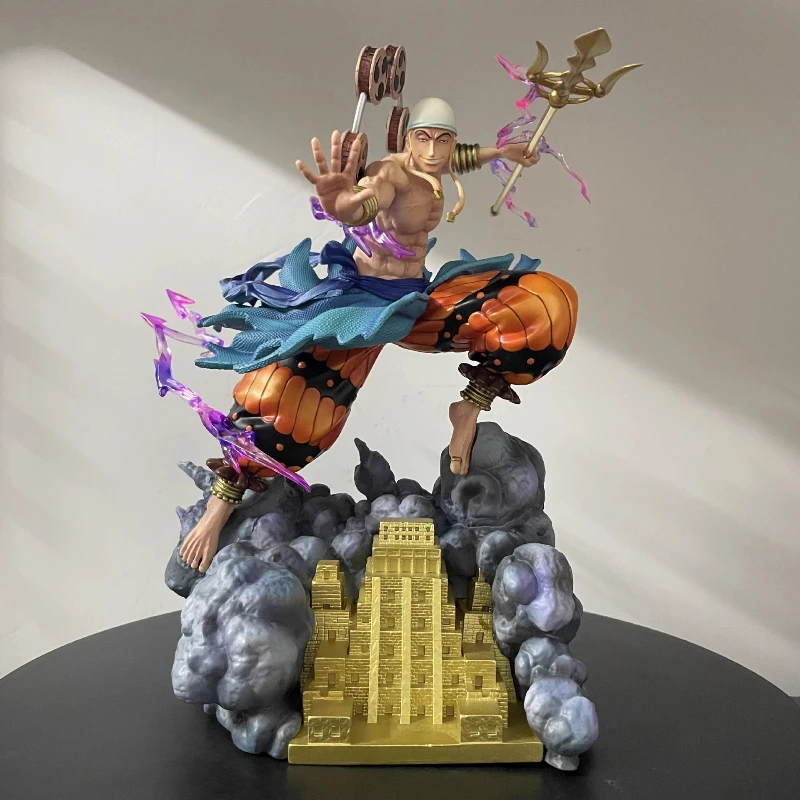 One Piece Jt Enel 28 cm Figur Donner Gott GK PVC Vollsprühfarbe Exquisite Statue Anime Modell Spielzeug Desktop Deco Sammlerstück Geschenk