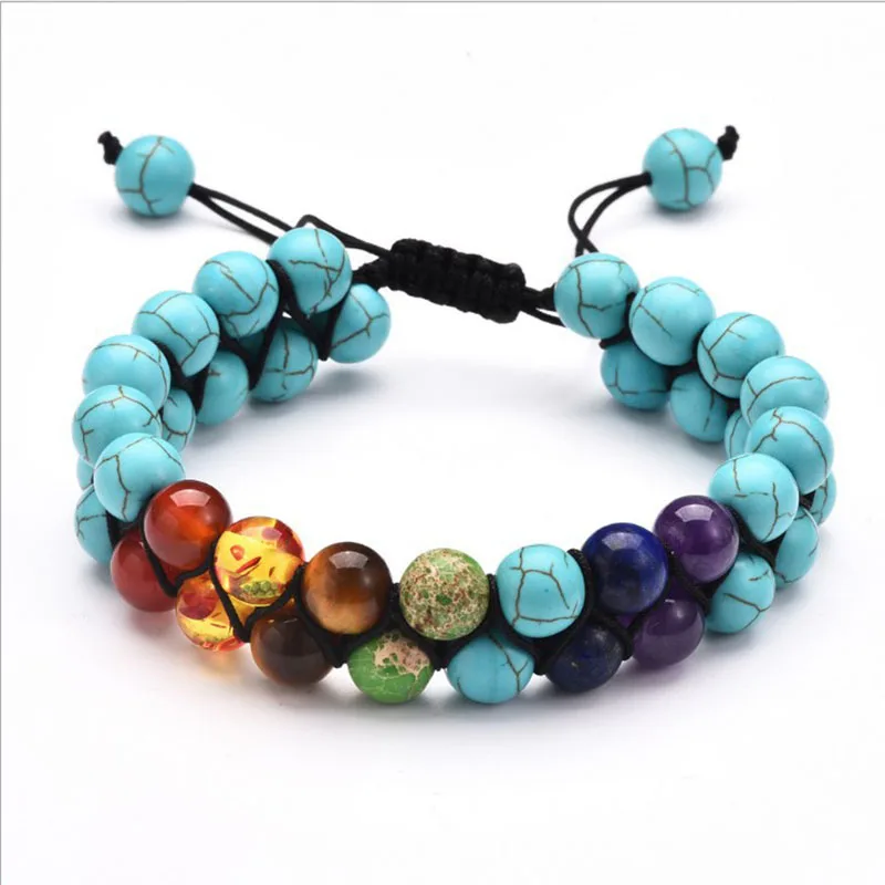 Top Plaza 7-Chakra-Behandlung Kristall-Armband Yoga Stein verstellbare Perlen Armband Meditation Entspannung Angst Damen-Armband – Detail 15