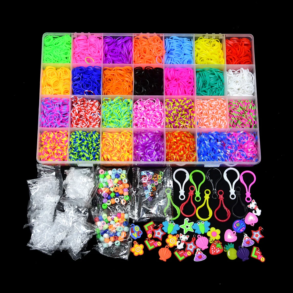 QWICK CLICK DIY Loom Band Kit with Colorful Rubber Bands Rainbow Color  Rubber Loom Bands Refills Kit Set Storage Box for Kids Party DIY Crafting  Bracelets Toys Gifts : Amazon.in: Toys &
