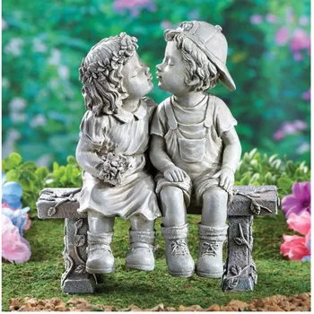 Sitting Fairy Statue Resin Garden Ornament Porch Sculpture Yard Craft Landscaping for Home Garden Decoration