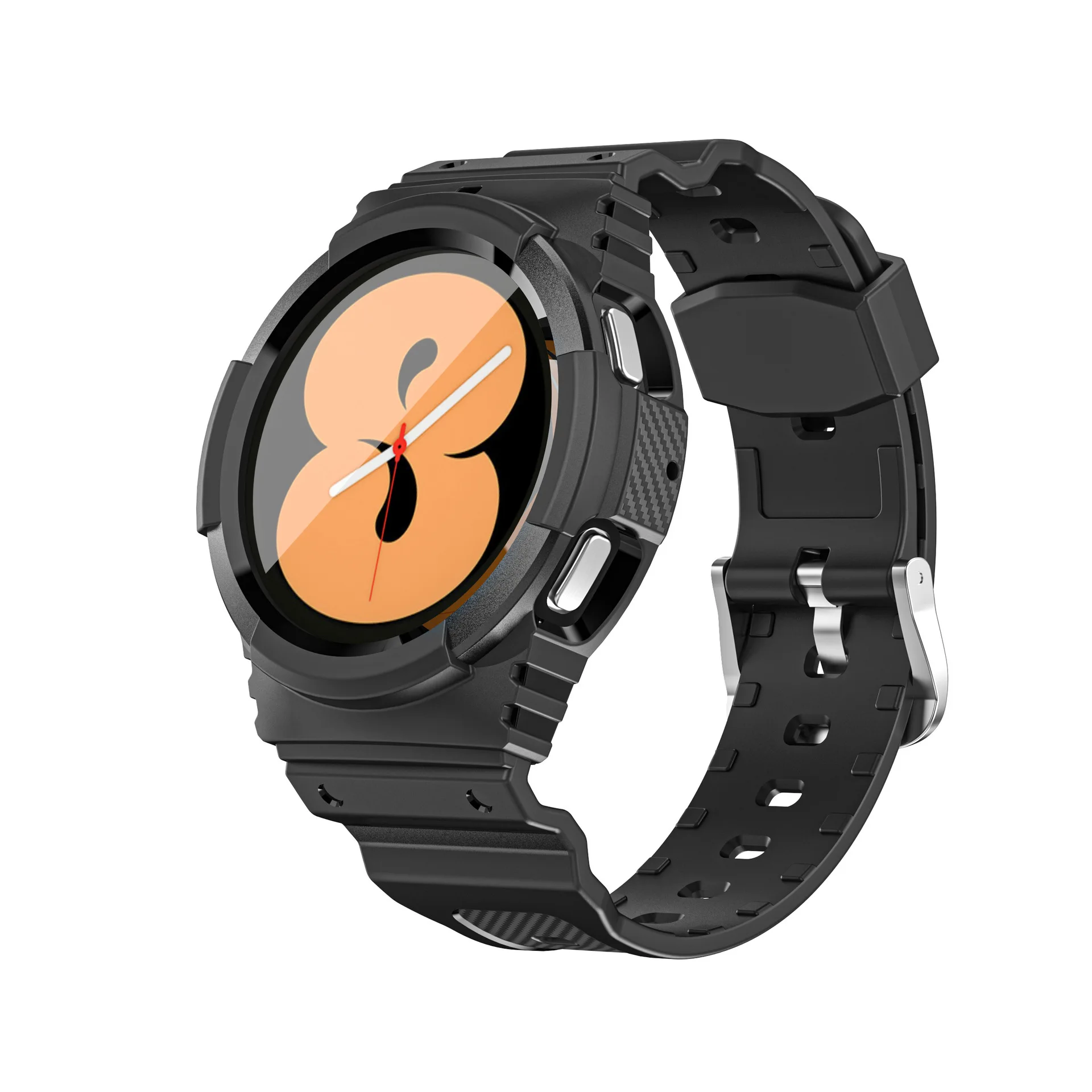 

Bumper Watchbands for Samsung Galaxy Watch 4 40mm 44mm Strap Full-Body Band Case for Galaxy Watch 4 Rugged Armor Bracelet