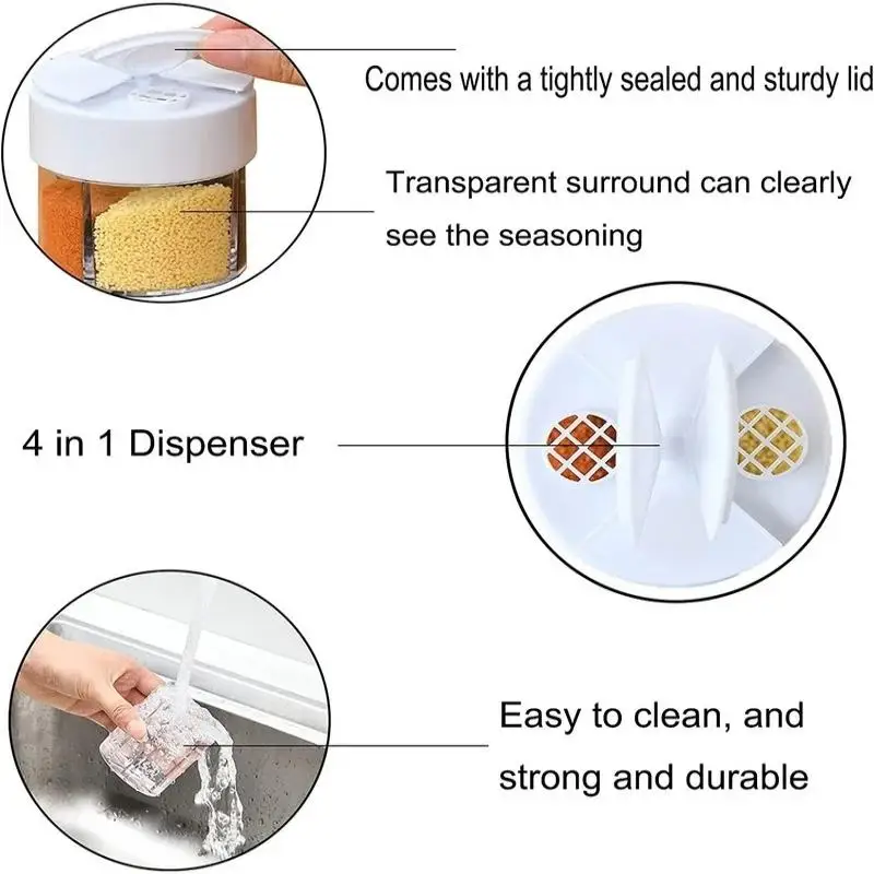 Seasoning Jar Plastic Spice Container Bottle Salt and Pepper Shaker Outdoor Camping BBQ Seasoning Container Kitchen Gadget Sets