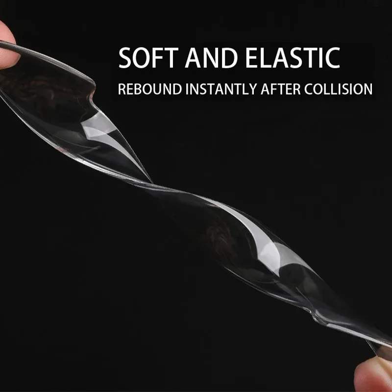 4Pcs Car Door Anti-Collision Protector Bar Stickers Rear View Mirror Cover Side Edge Protection Guards Clear Protection Strip