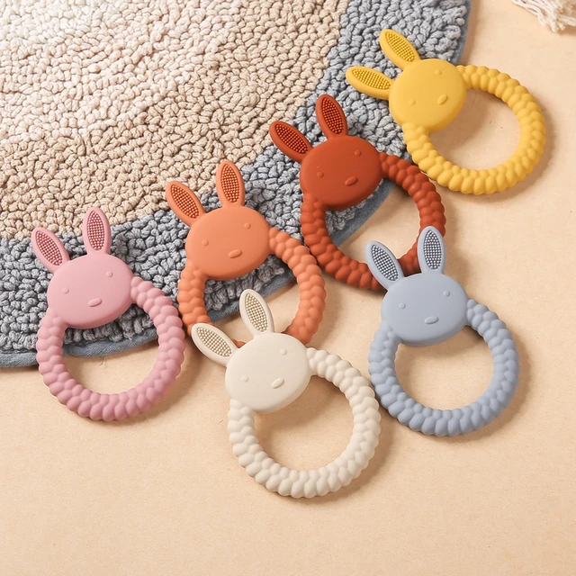 Baby Accessories Teether Cartoon Rabbit Rodent Molar Toys Food Grade Silicone Teether BPA Free Newborn Teething Stuff Gift 2