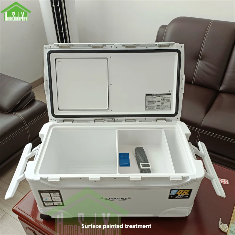 32L 48L Camping Cooler Box Picnic Fishing Large Painting Keep Cold Trolley Box 24-72H High Performance Insulation Food Storage