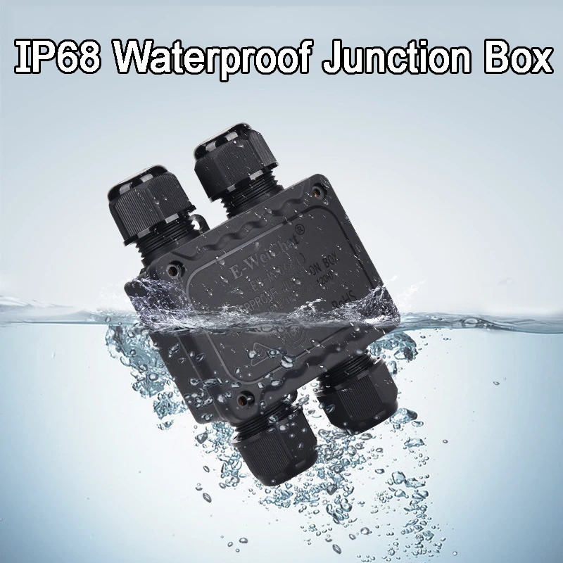 Caixa de Junção Impermeável 4-way 4pin 514 mm h t Forma Cabo Conector Impermeável Externo Elétrico M25 Fiação Iluminação Ip68