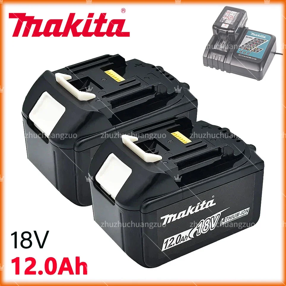 Makita-Bateria de substituição recarregável, 18V, 12.0Ah, para BL1830, BL1830B, BL1840, BL1840B, BL1850, BL1850B, Indicador LED, 100%