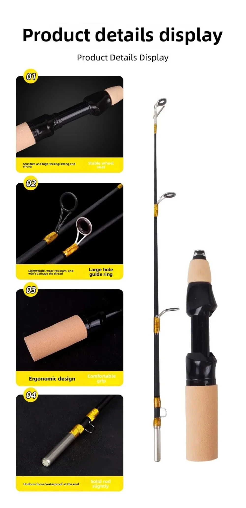 Mini Größe Angelrute Combo Kleine Rolle Köder Zubehör Ultraleicht Reel Combo Set Ultraleicht Design Süßwasser Angeln – Detail 10