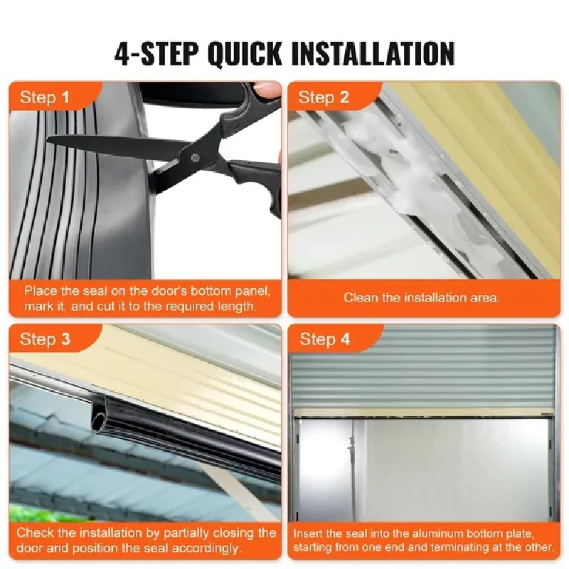 VEVOR Garage Door Seals Bottom Rubber, U Shape +O Ring Garage Door Weather Stripping, Universal Weatherproof Threshold Buffering 5