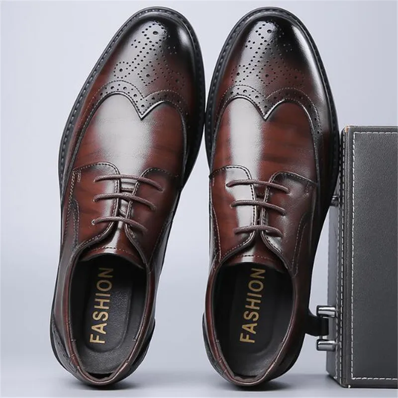 

High Quality Business Formal Leather Shoes Mens Casual Dress Shoes Classic Italian Formal Oxford Elegant Shoes Men Office Shoes