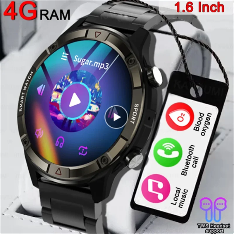 

New Bluetooth Call Smart Watch AMOLED Screen Outdoor Sports Fitness Watch Always Display The Time 4GB Local Music Smartwatch Men
