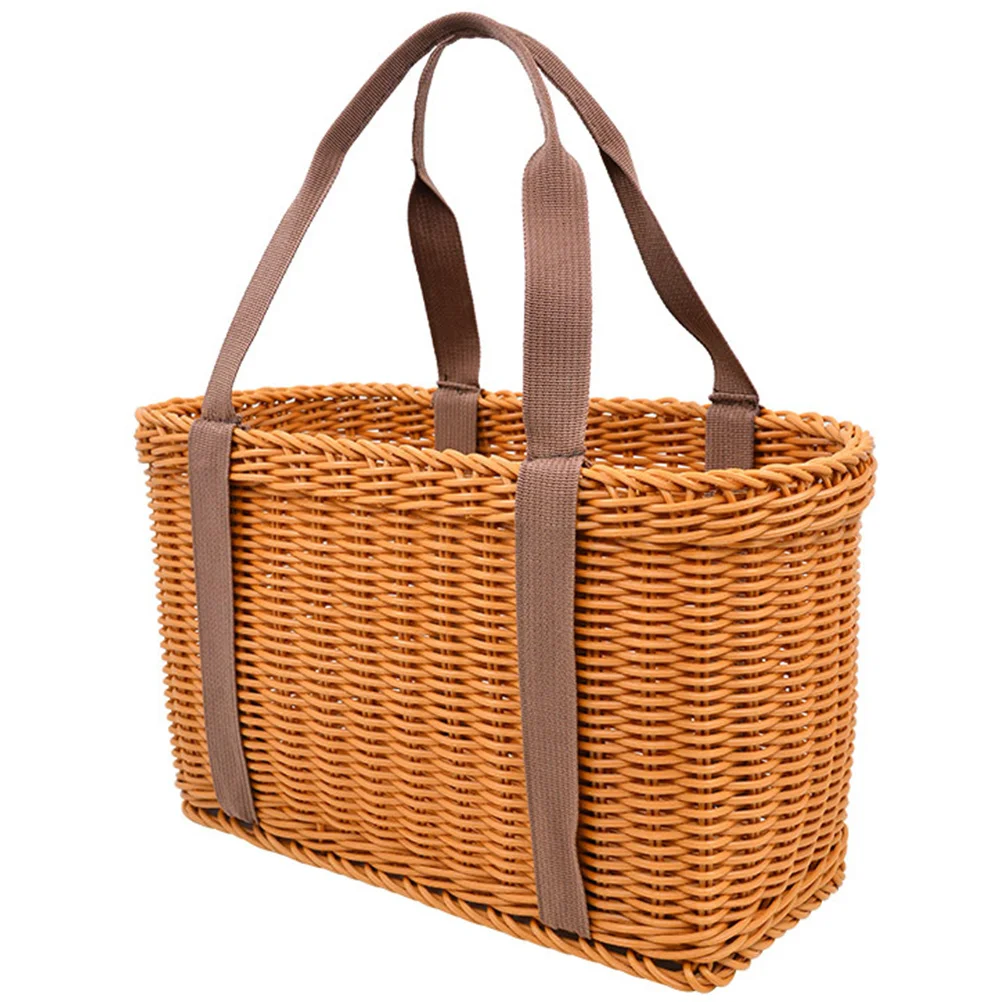 

African Market Basket Woven Straw Basket Handle Grocery Basket Tote Shopping Basket Wicker Picnic Basket Breads Container