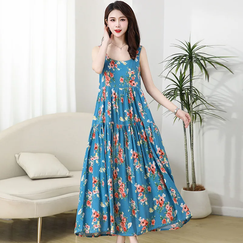 XL-5XL Nuisette Sexy De Nuit Plus Größe Nacht Kleid Frau Nachtwäsche Nachthemden Baumwolle Rayon Sommer Schlinge Nachthemd Weibliche – Detail 9
