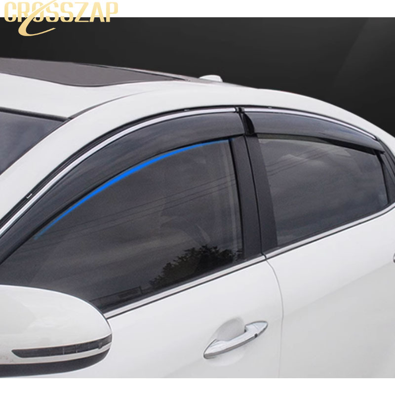CrossZap For VW ID4 ID.4 2021 Sun Shade Awning Shelter Car Styling Rain Guards Window Door Visor Weather Shield Wind Deflectors