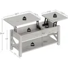 Coffee Table 47.2", 2 Way Lift Top Farmhouse Center Table with Hidden Compartment, Open Shelf & X Wooden Support for Living Room 3