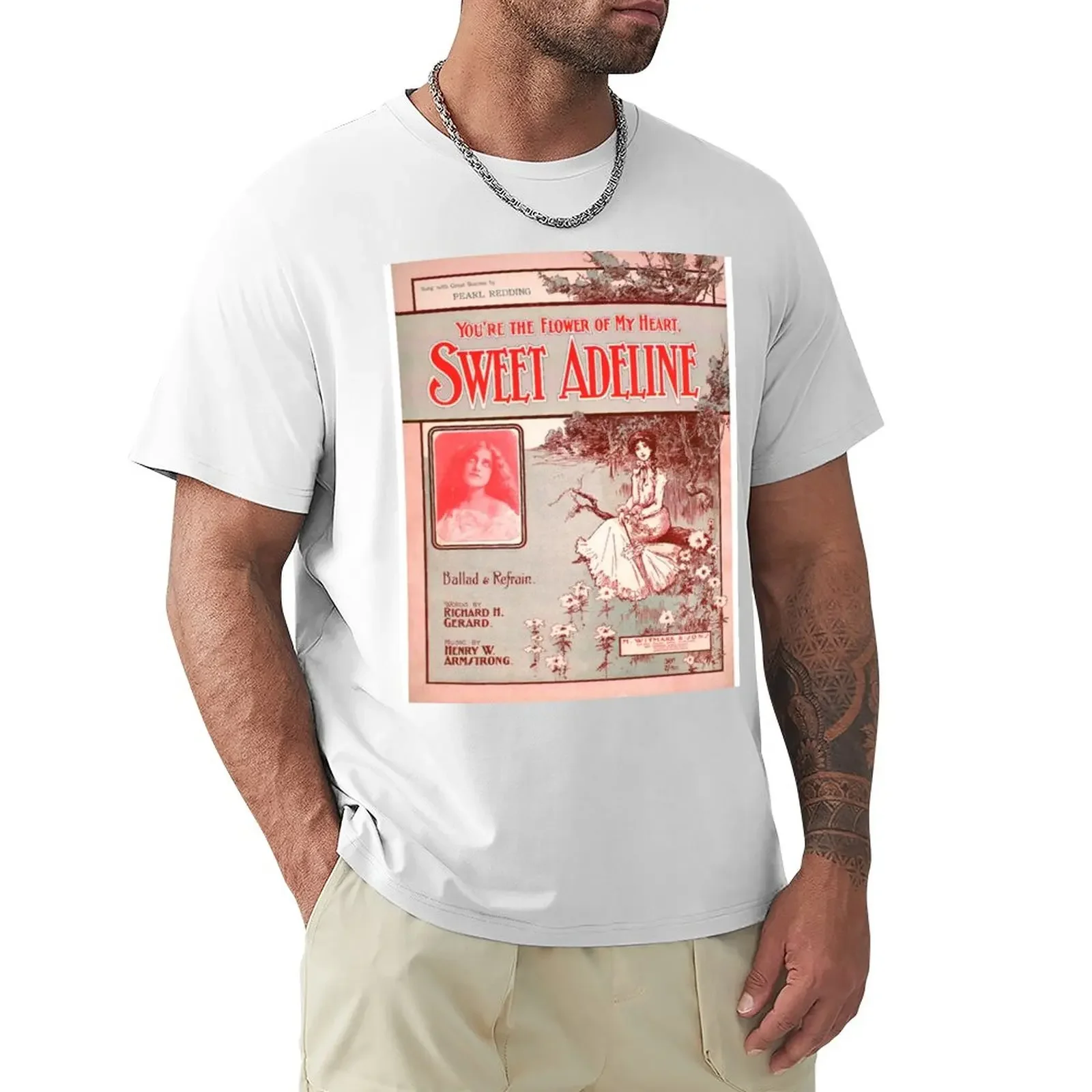 

Vintage Sheet Music Songbook Cover Sweet Adeline 1903 T-Shirt Blouse cute tops plain plain t shirts men