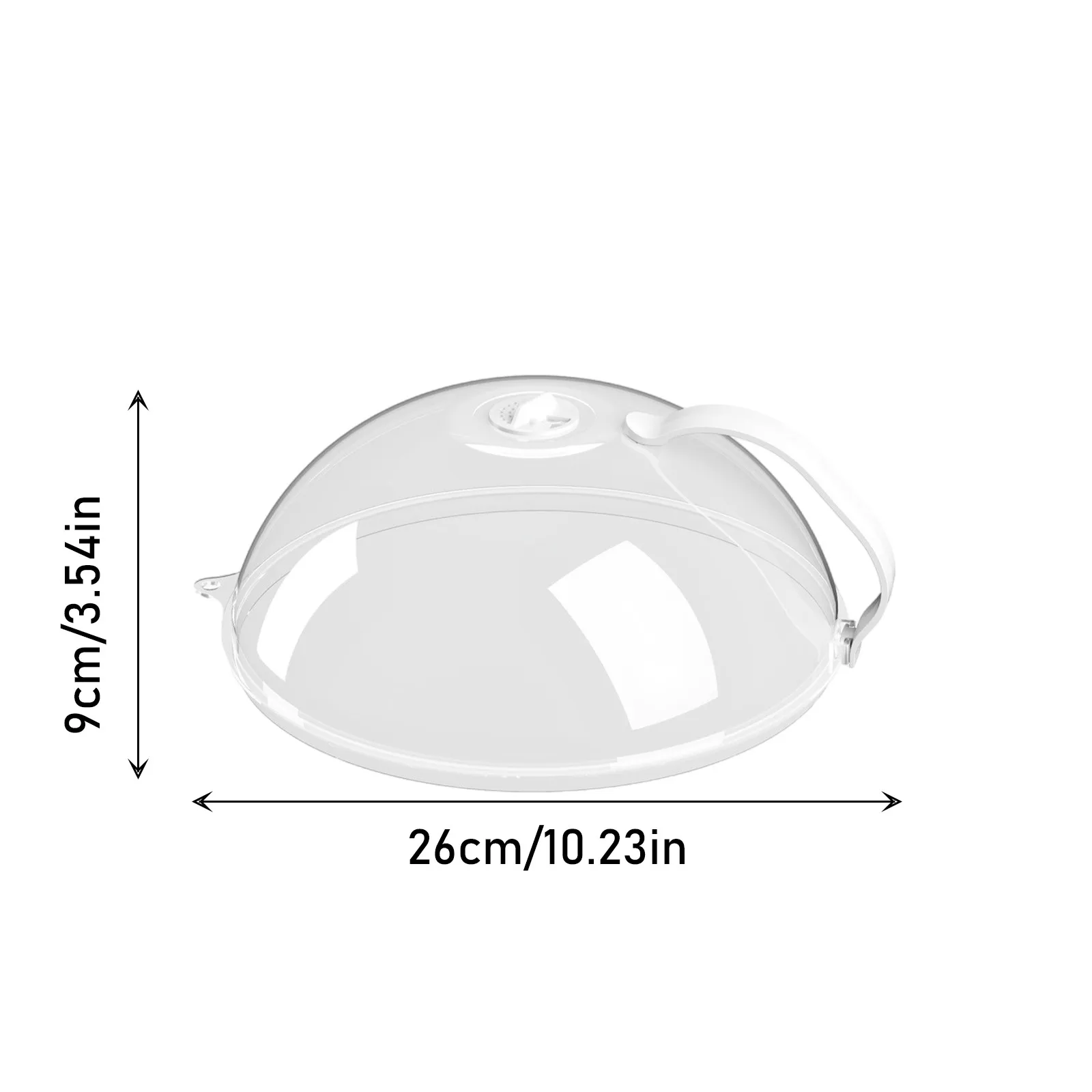 Microwave Food Cover 26x9cm Microwave Plate Cover Transparent Splash-proof with Steam Hole And Handle