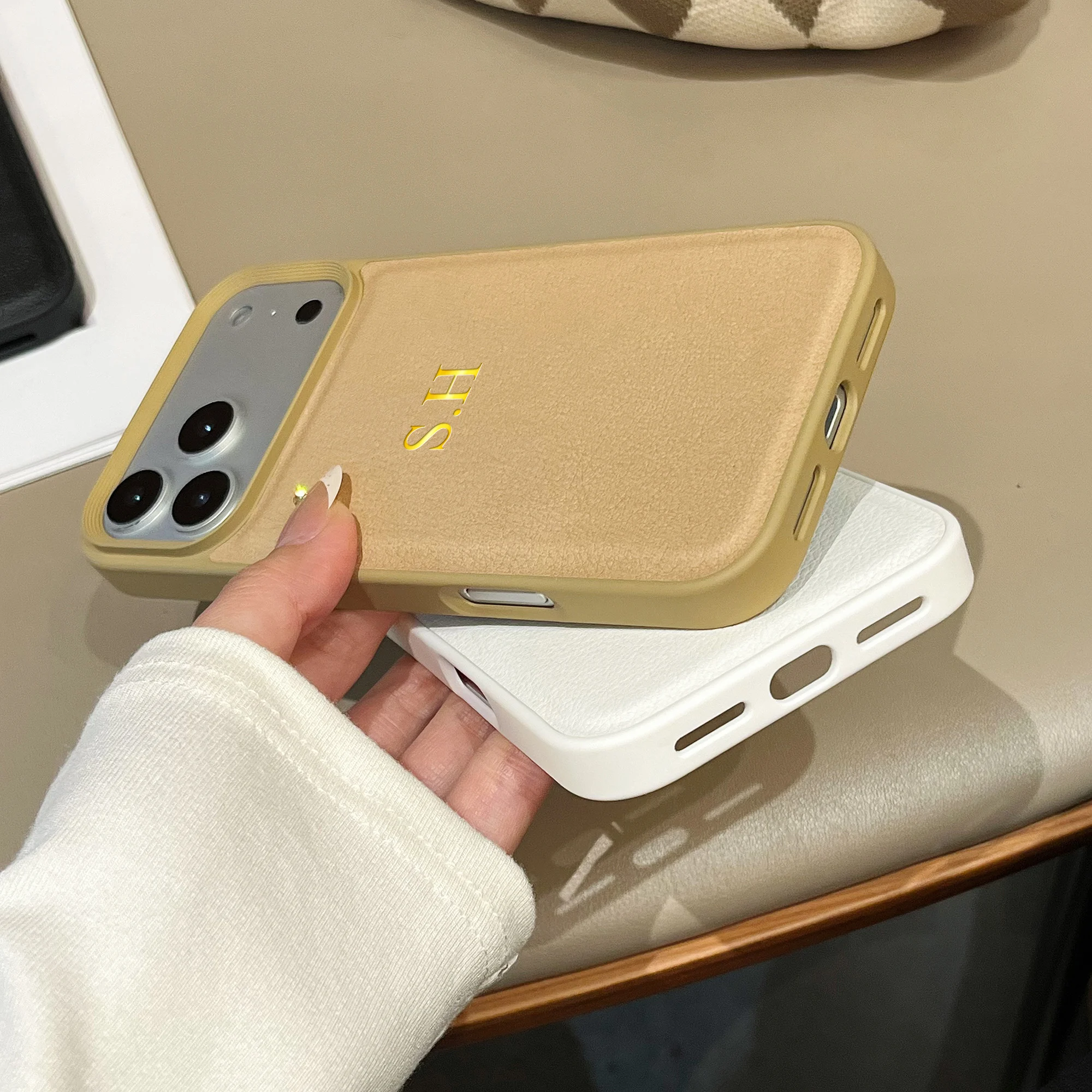 Personalized Custom Name Luxury Faux Leather Case For iPhone 17 thumbnail 6