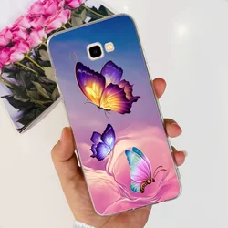 Elegant Flower Butterfly Painted Soft Silicone Phone Case for J4 (Pink Bronze)