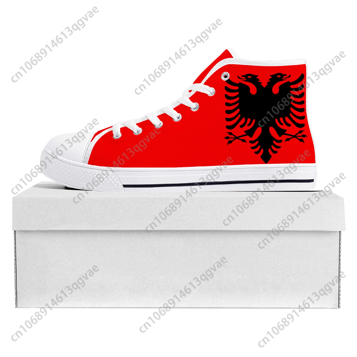 Albanian Flag High Top High Quality Sneakers Mens Womens Teenager Canvas Sneaker Albania Casual Couple Shoes Custom Shoe