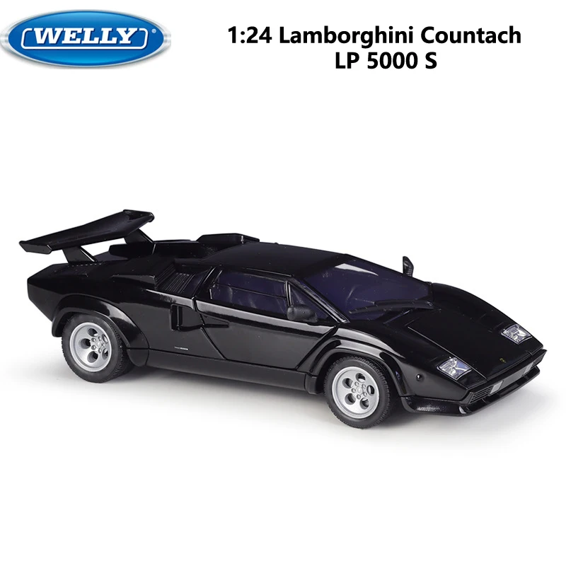 

High Quality WELLY Diecast 1:24 Model Car Lamborghini Countach LP 5000S Race Car Metal Exotic Car Alloy Toy For Kids Collection