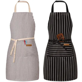 2 Pack Adjustable Bib Apron with Pockets - Chef and Kitchen Aprons for Women and Men