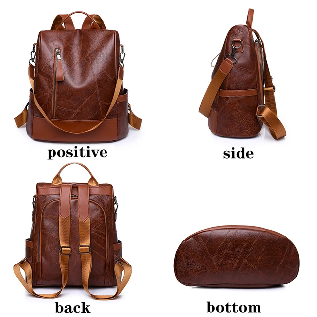 2023 New Hot Women’s Backpack Designer High Quality Soft Leather Simple Fashion Backpack Large Capacity Antitheft Shoulder Bags - Image 3