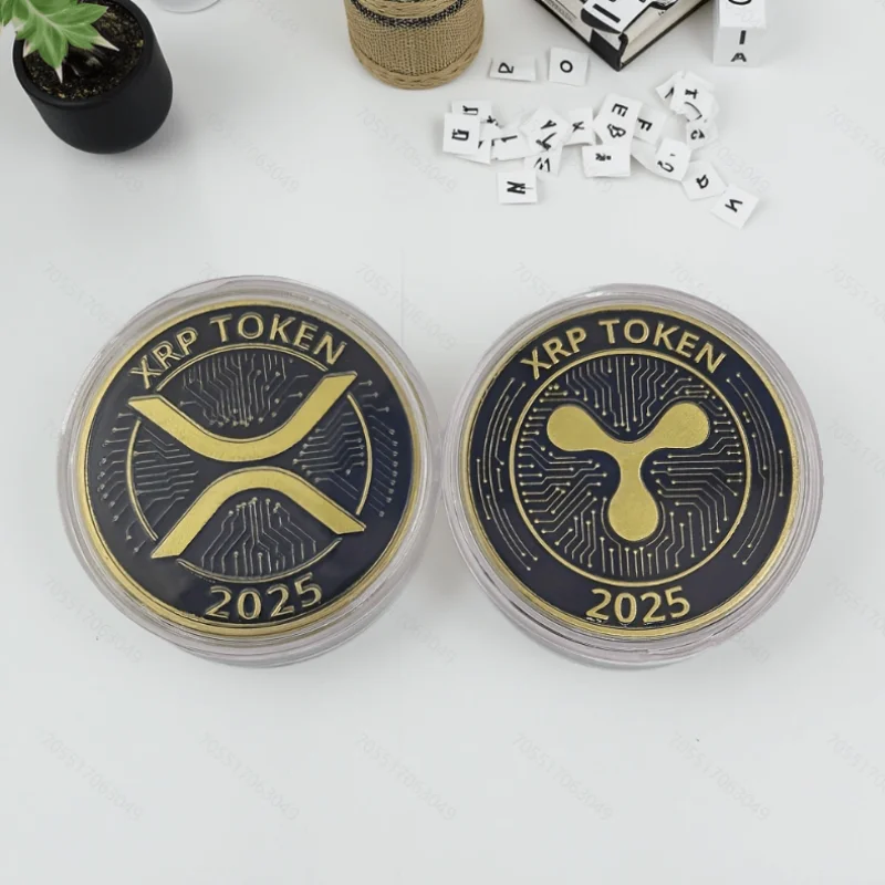 Gold Plated XRP Ripple Commemorative Coin - Premium Crypto Collectible Ornament
