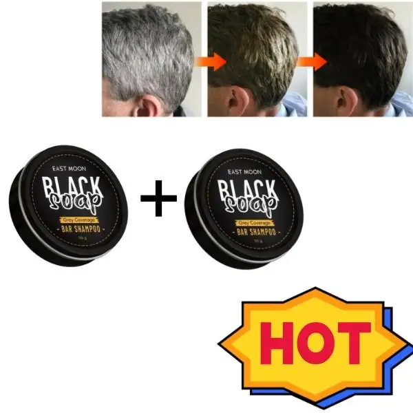 2Pcs Hair Darkening Shampoo Bar Soap Anti Dandruff Deep Cleansing