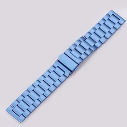 Sleek Stainless Steel Metal Watch Band - Premium Design and Comfort - 22mm watch band (Blue 07)