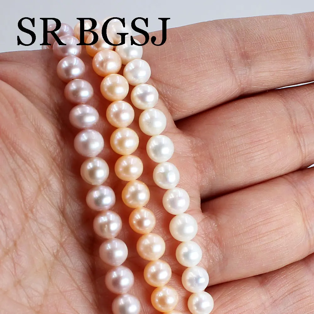 White Freshwater Pearl 5-10mm Smooth Potato AA Grade Gemstone