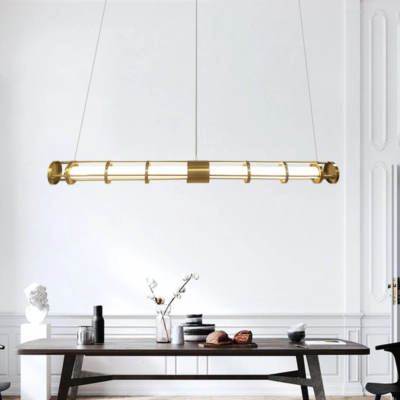 

Modern Luxury Long Pendant Lighting For Kitchen Island Nordic Tube Pendant Lamp For Study Room /Shop Indoor Deccor Pendant Lamp
