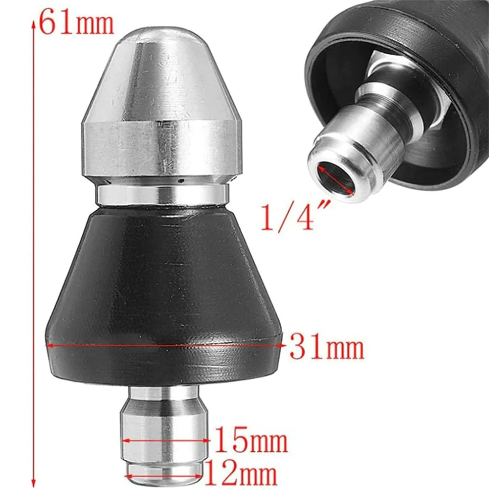 ROUE Sewer Cleaning Tool High-pressure Nozzle 5000psi Pipe Cleaner 1/4 Inch Connector 3
