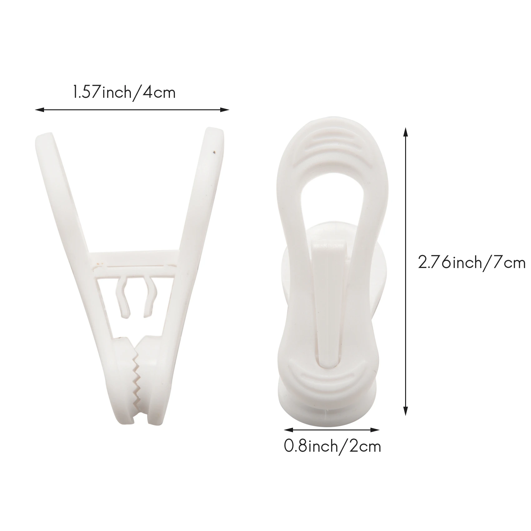 40Pcs White Plastic Hanger Clips, Clips for Use with Slim-Line Clothes Finger Clips Washing Line Laundry Pegs 6