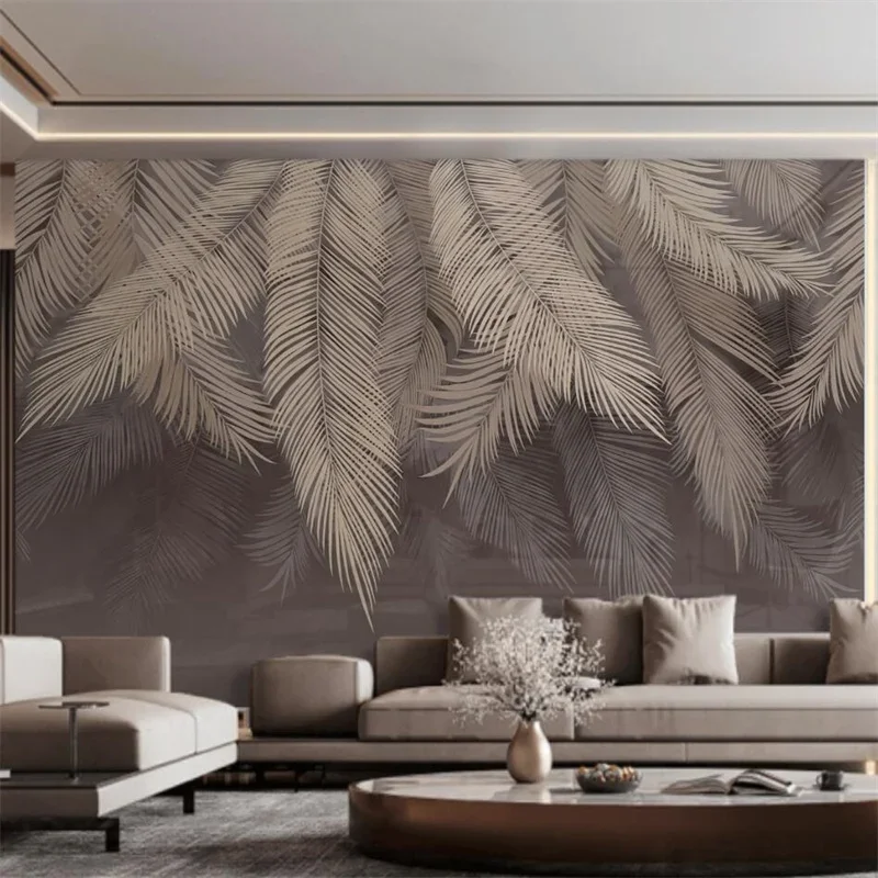 Custom photo wallpaper 3D mural Nordic minimalist luxury feather background wall hotel coffee shop decoration murals wall paper