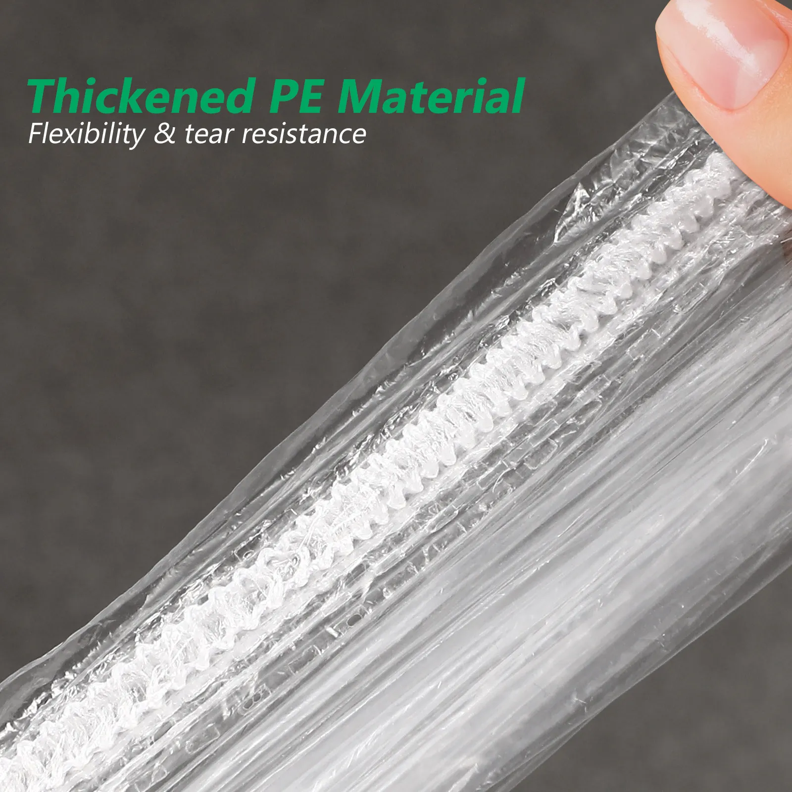 200개 일회용 탄성 투명 귀덮개 (샤워, 염색, 목욕, 세척용)