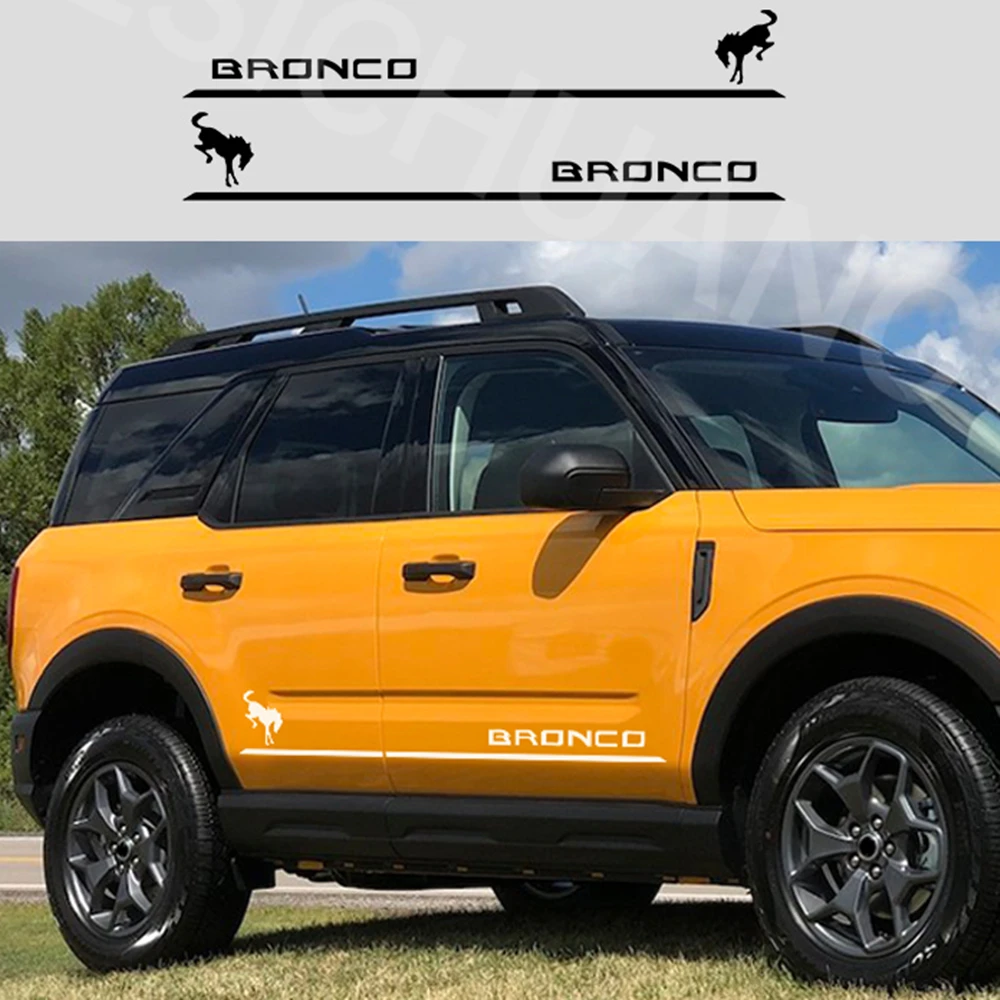 

Наклейка с логотипом для Ford Bronco 2021 2022 2023, наклейка на корпус, дверь, боковую юбку, полоски, наклейка, эмблема, внешние аксессуары, отделка, автомобильная наклейка s