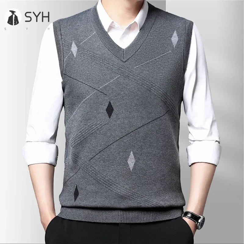 Men's Thickened Casual Sweater Tank Top Autumn and Winter Warm Men's Vest