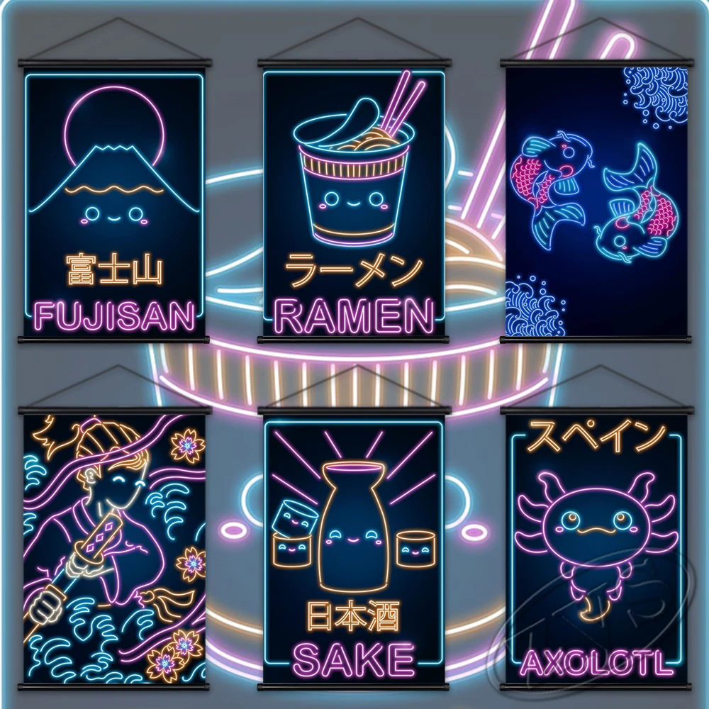 

Картины на холсте с японскими и ретро линиями, постер, Висячие свитки, HD классические художественные принты, домашняя Настенная картина для детской комнаты