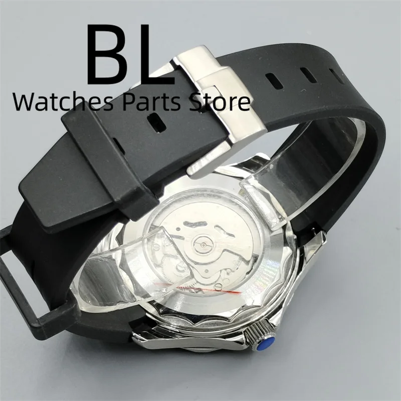 BLIGER 41mm Mechancial Men's Watch DomedSapphire Glass NH35A PT5000 Movement Rubber Strap Silver Ceramic Bezel Gray Dial No Date 5