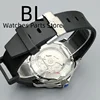 BLIGER 41mm Mechancial Men's Watch DomedSapphire Glass NH35A PT5000 Movement Rubber Strap Silver Ceramic Bezel Gray Dial No Date 5