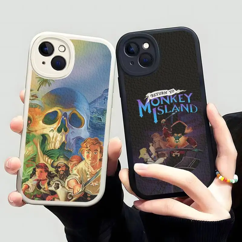 Custodia Per Telefono Monkey Island In Pelle Per Iphone 13 Pro Max 12 Mini 11 14 X Xr Xs 7 8 Plus Cover Antiurto In Silicone Morbido