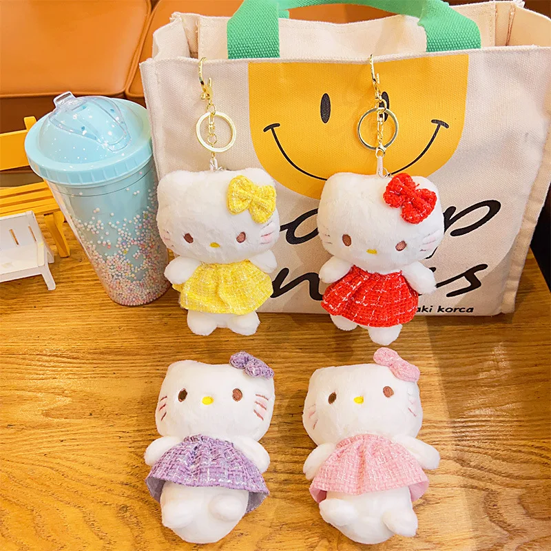 

Hello Kitty Cat Kawaii Cartoon Character Plush Keychain Pendant Creative Cartoon Doll Bag Pendant Beautiful Decoration