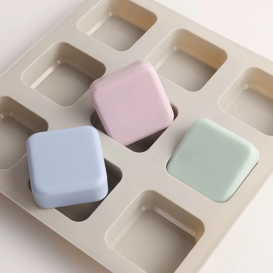 Grid Shape Home Silicone Mold 9 Cavities Round Handload Soap Candle Making Tool Molds