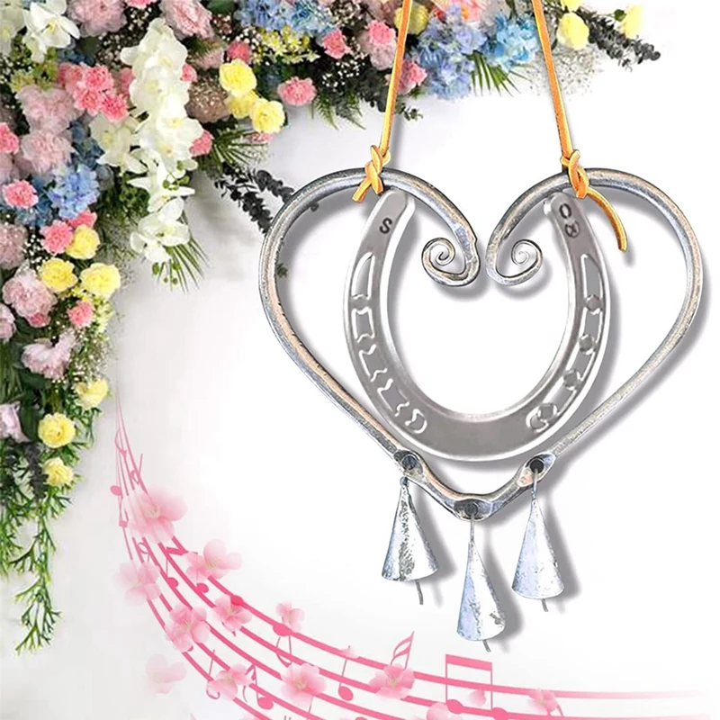 

Lucky Love Wind Chime Horseshoe Retro Wind Chime With Steel Nails For Garden, Patio