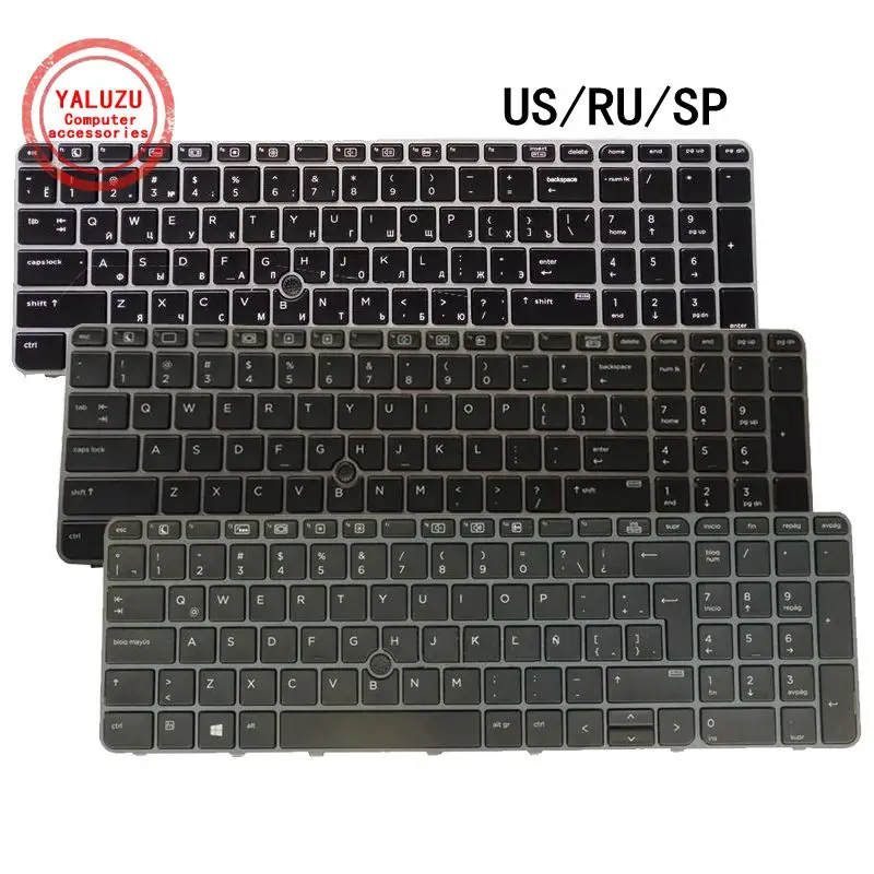 Nuova Tastiera Per Laptop Inglese Usa/Ru/Sp Per Hp Elitebook 850 G3 850 G4 755 G3 755 G4 Zbook 15U G3 Zbook 15U G4