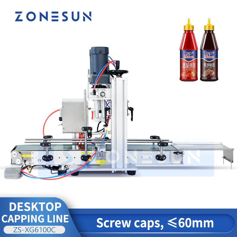 

ZONESUN машина для укупорки бутылок, верхняя крышка для распыления сока и жидкости, крученая стеклянная крышка с капельницей, конвейерная линия