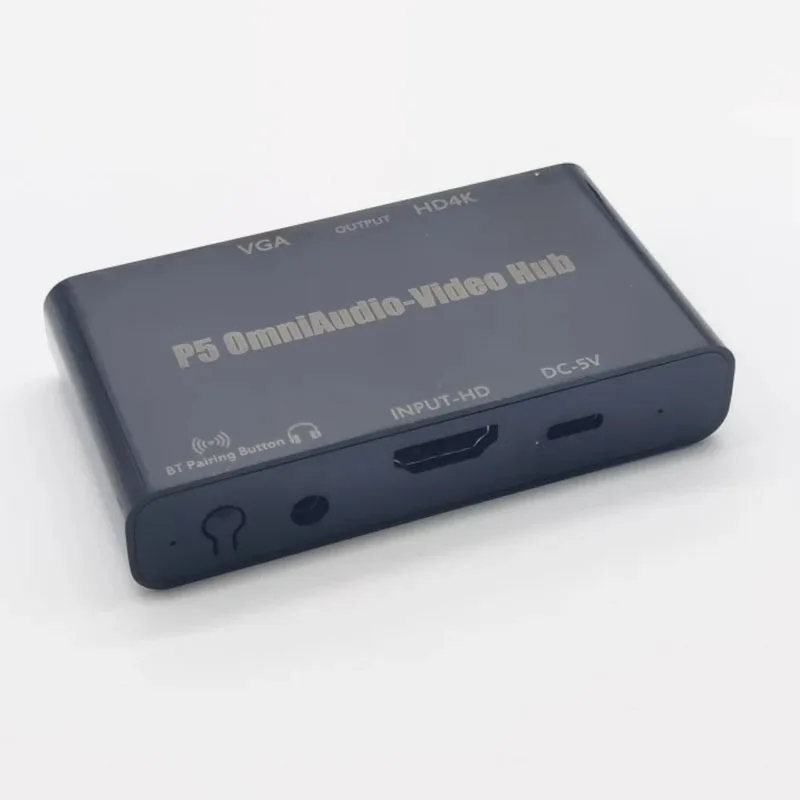 PS5용 P5 OmniAudio-Video 허브 모든 블루투스 5.0 이어폰/스피커와 호환되는 유니버설 매직 박스 4K HD HDMI는 VGA를 지원합니다.