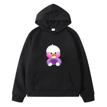 Lalafanfan Sudadera con gráfico de pato para niños y niñas, suéter con capucha para adolescentes, disfraz Kawaii, ropa deportiva