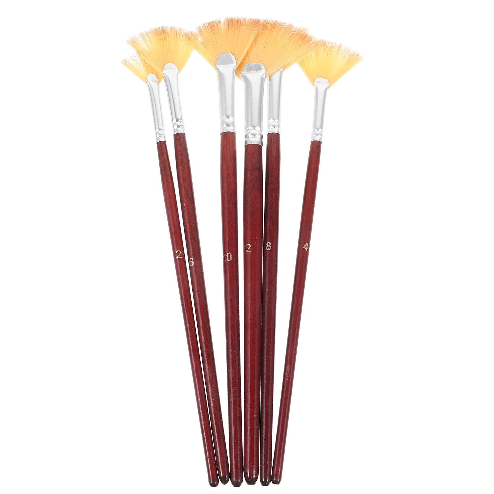

6 Pcs Fan Brush Set Painting Ergonomic Flat Designed Watercolor Brushes Practicing Daily Multi-function